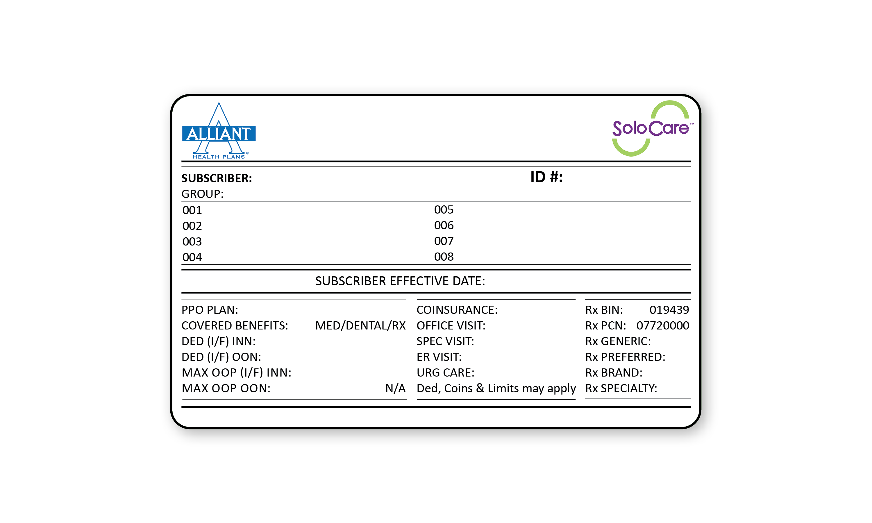 Member ID Card Example